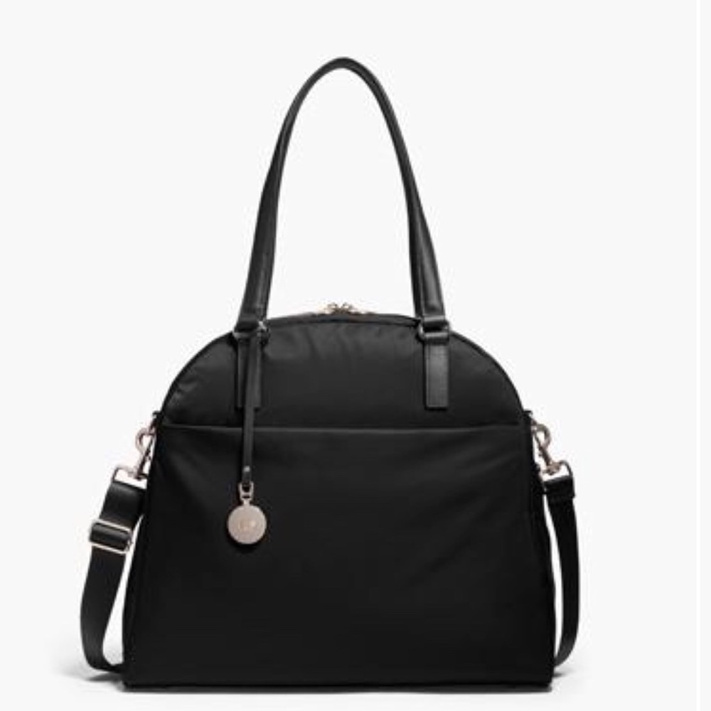 Lo & Sons OMG overnight bag. Black/gold/lavender.